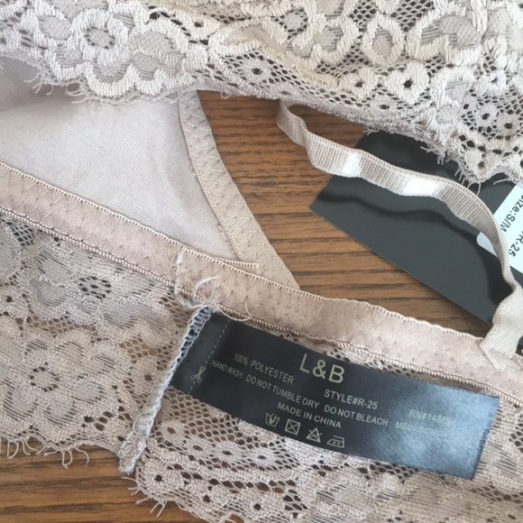 L&B Flower lace bralette strappy back Mocha - Picture 8 of 8